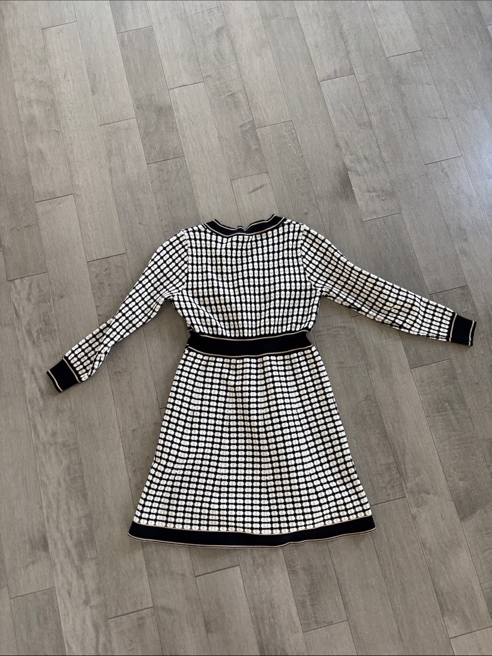 D|W Knit Tweed-Style Button Front Dress - Picture 9 of 15